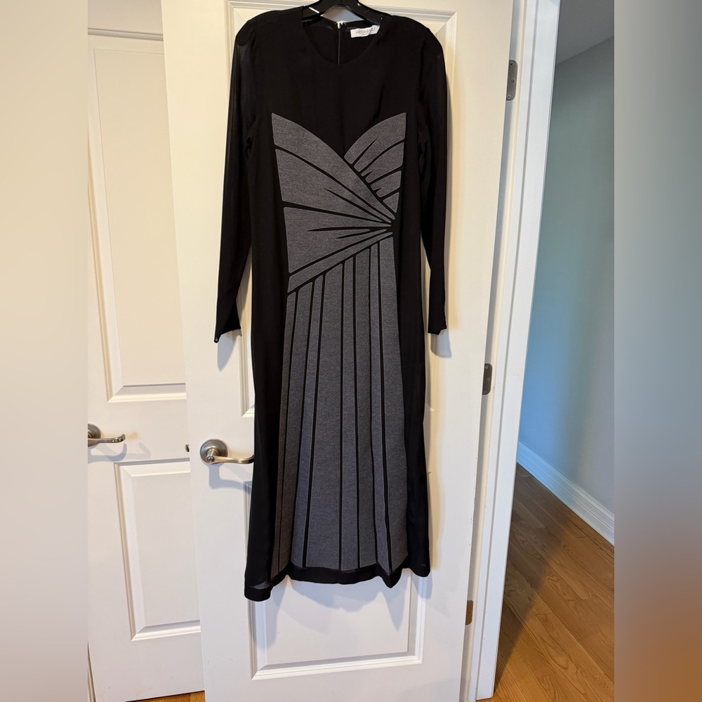 Viktor & Rolf Black and Gray Long Sleeve Dress